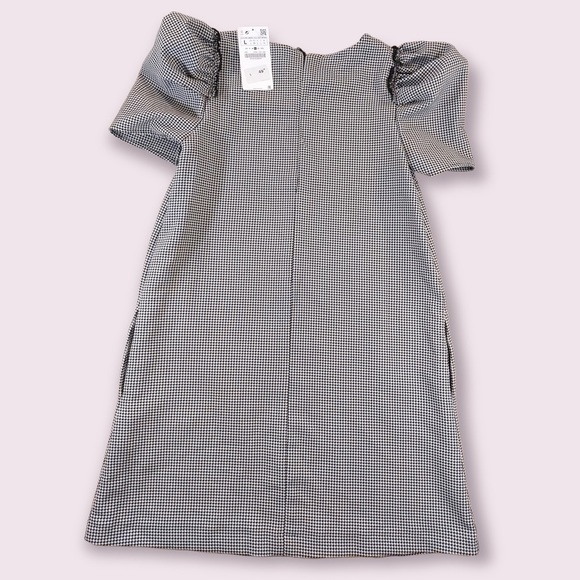 *nwt* Zara houndstooth puff sleeve trapeze mini dress - Picture 6 of 7